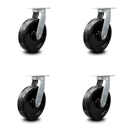 Service Caster 10 Inch Extra Heavy Duty Phenolic Wheel Swivel Top Plate Caster SCC, 4PK SCC-KP92S1030-PHR-4